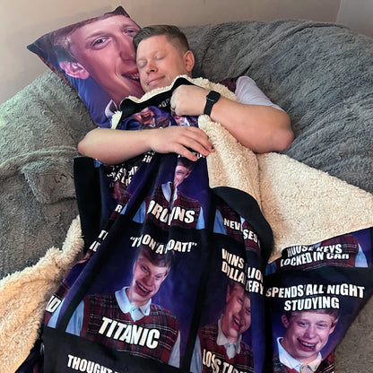 Bad Luck Brian Many Memes Sherpa Blanket