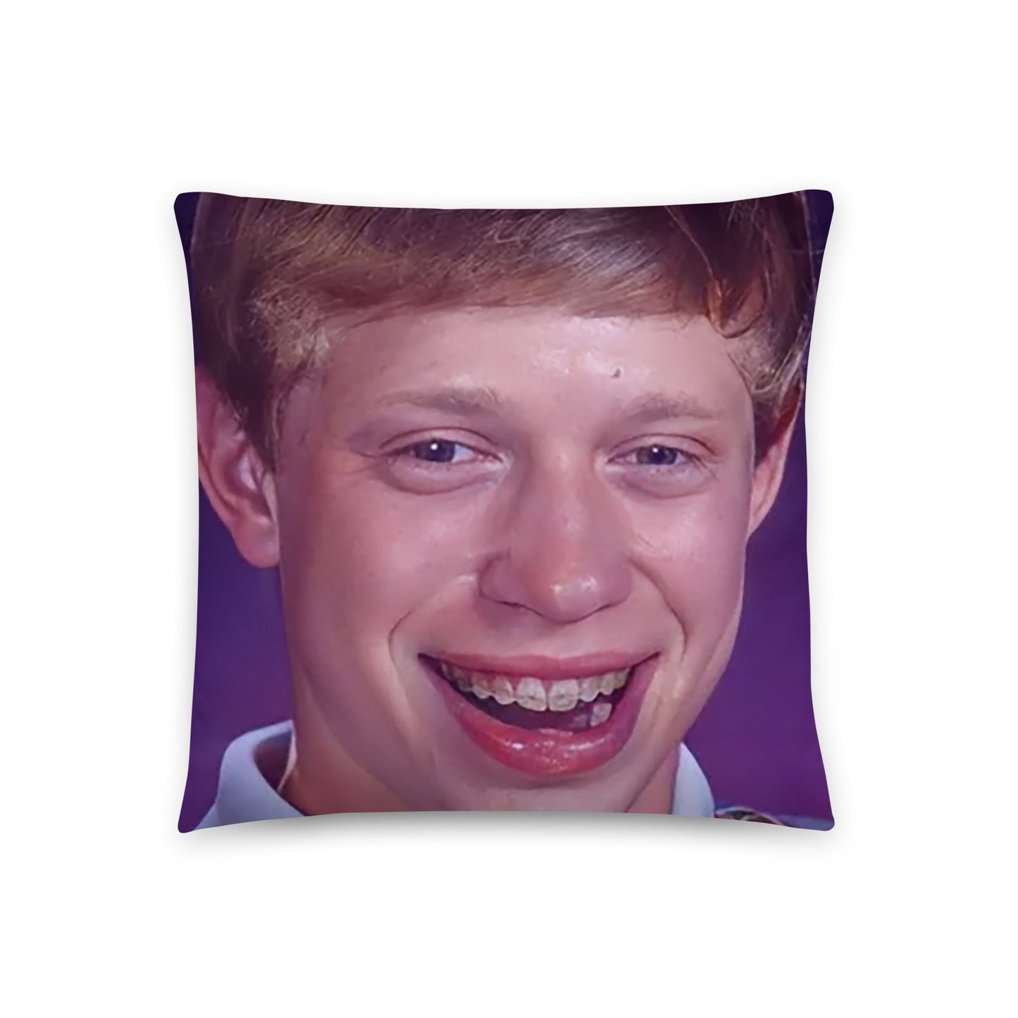 Bad Luck Brian Big Face Basic Pillow 18" x 18"