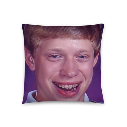 Bad Luck Brian Big Face Basic Pillow 18" x 18"