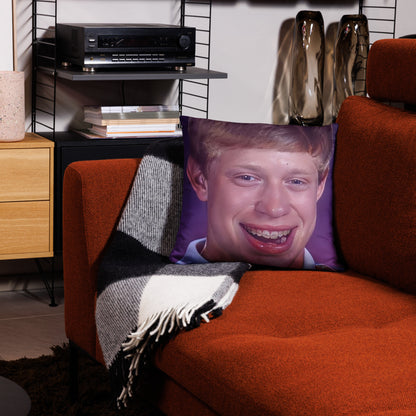 Bad Luck Brian Big Face Basic Pillow 18" x 18"