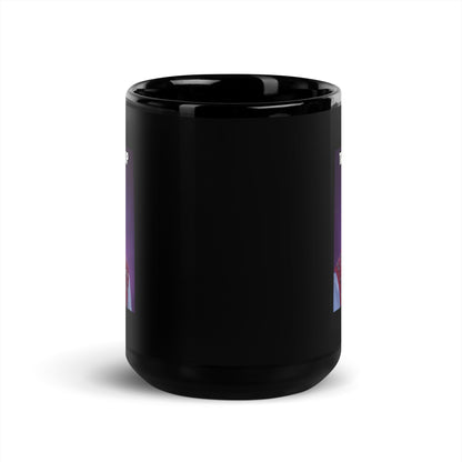 Takes First Sip Shits Black Glossy Mug