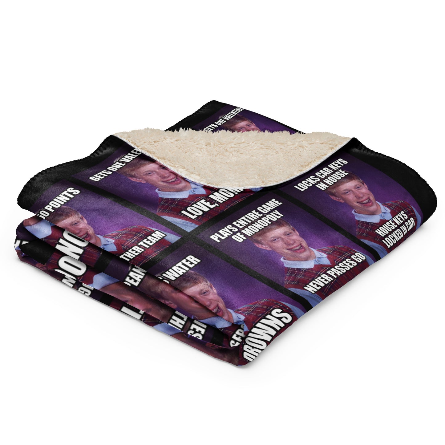 Bad Luck Brian Many Memes Sherpa Blanket