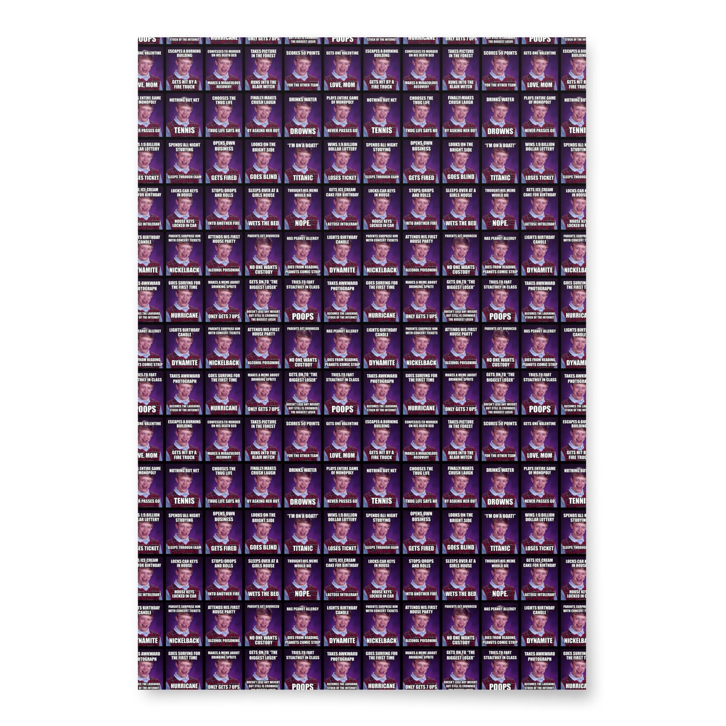 Bad Luck Brian Many Memes Wrapping Paper Sheets